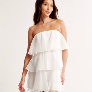 Abercrombie Organza Tiered Strapless Mini Dress
